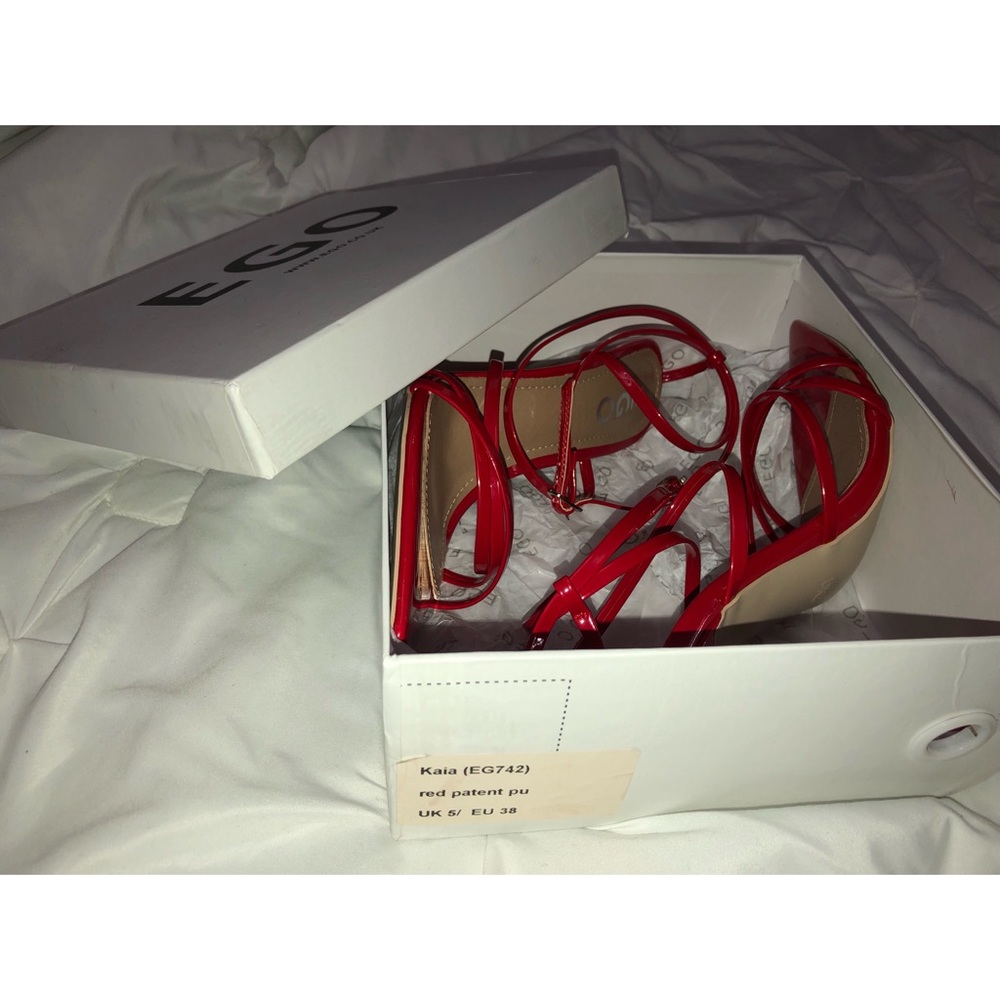 Kaia Pointed Barely There Heel In Red Patent - image 4